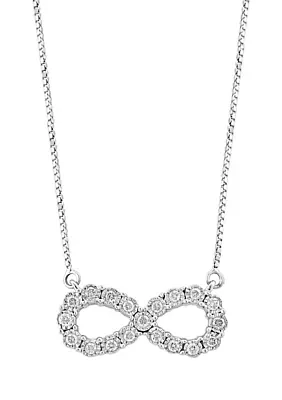 1/4 ct. t.w. Diamond Miracle Set Infinity Necklace in Sterling Silver