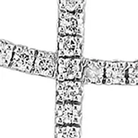 1/4 ct. t.w. Diamond Cross  Necklace in Sterling Silver