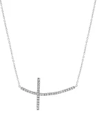 1/4 ct. t.w. Diamond Cross  Necklace in Sterling Silver