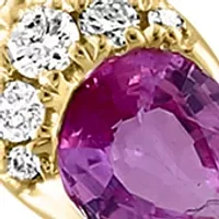 1/6 ct. t.w.  Diamond, Pink Sapphire Butterfly Necklace in 14k Yellow Gold