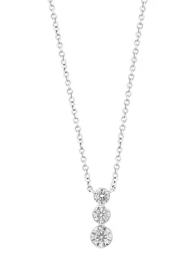 1/2 ct. t.w. Diamond 3 Stone Necklace in 14K White Gold