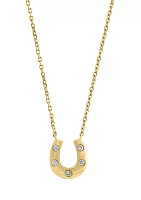 1/10 ct. t.w. Diamond Horseshoe Necklace in 14K Yellow Gold