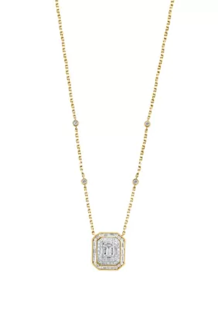 14K Yellow Gold Diamond Necklace