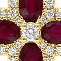 1/4 ct. t.w. Diamond, 1 ct. t.w. Natural Ruby Necklace in 14K Yellow Gold