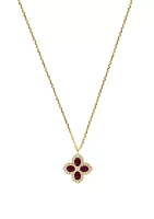 1/4 ct. t.w. Diamond, 1 ct. t.w. Natural Ruby Necklace in 14K Yellow Gold