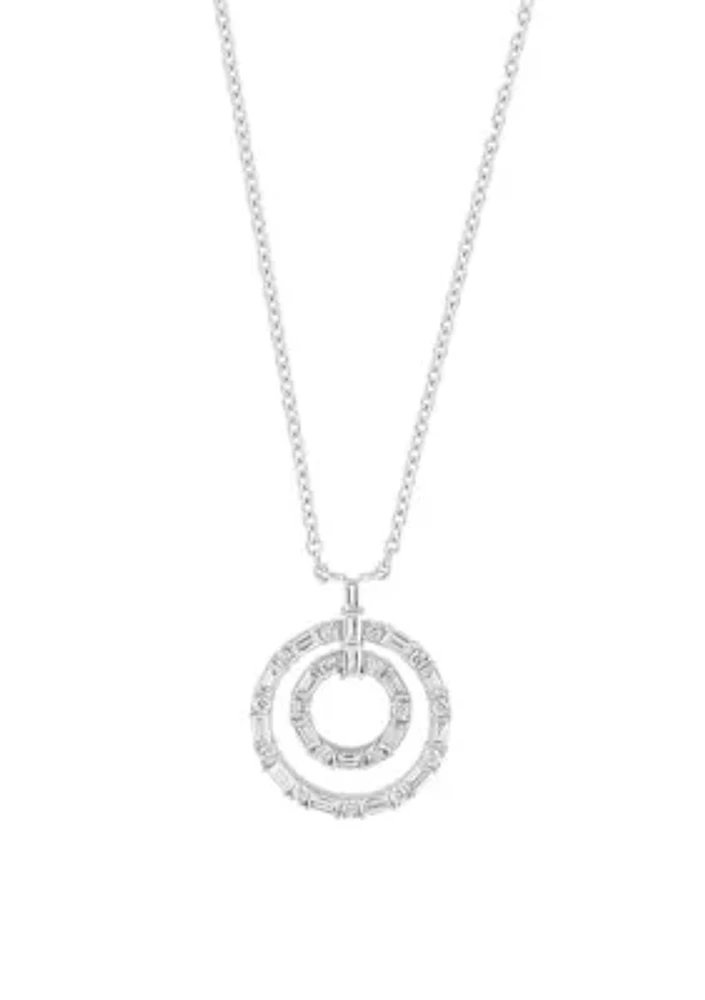 1/2 ct. t.w. Diamond Necklace in 14K White Gold with 18" Rope Chain