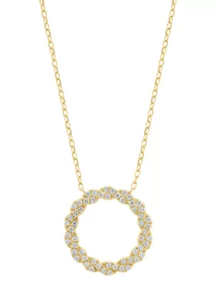 14K Yellow Gold Diamond Necklace 