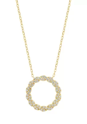 14K Yellow Gold Diamond Necklace 