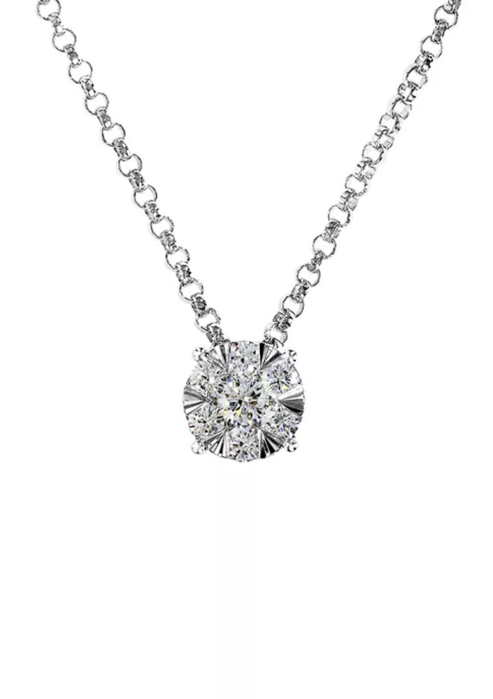 14 ct. t.w. Diamond Lock Necklace in 14kt Yellow Gold. 16