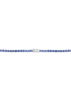 Tanzanite Tennis Necklace in Sterling  Silver