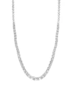 3/8 ct. t.w. Diamond Illusion Tennis Necklace in Sterling Silver