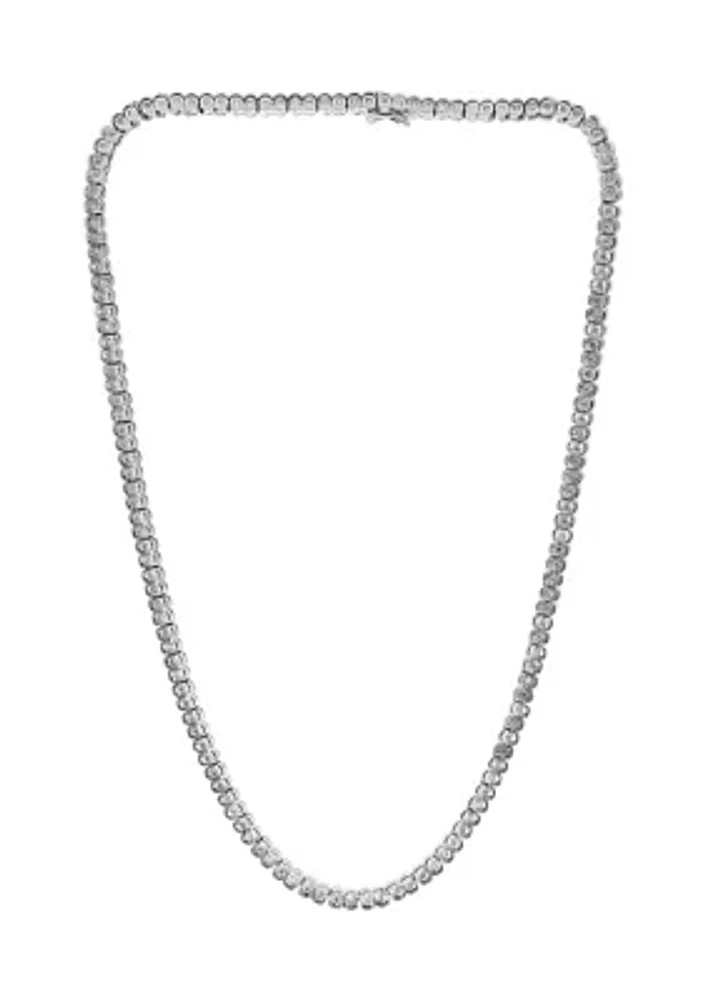 1.28 ct. t.w. Diamond Tennis Necklace in Sterling Silver 