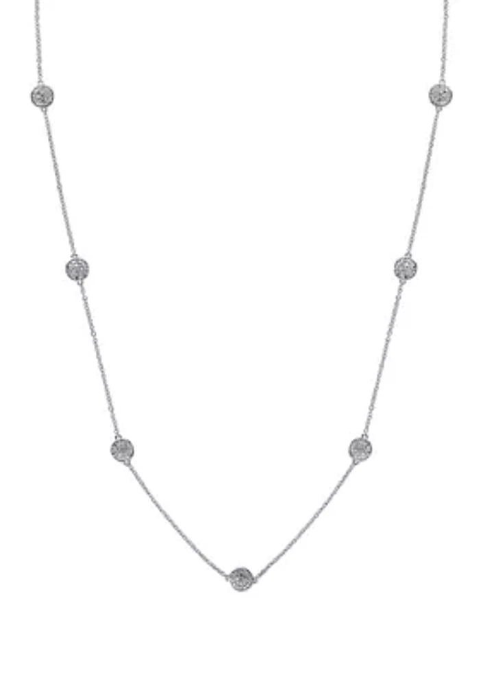 1/2 ct. t.w. Diamond Tincup Necklace in Sterling Silver