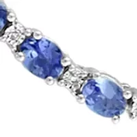 1/5 ct. t.w. Diamond, 12.11 ct. t.w. Tanzanite Necklace in Sterling Silver