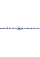 1/5 ct. t.w. Diamond, 12.11 ct. t.w. Tanzanite Necklace in Sterling Silver