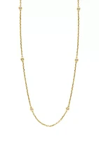 Diamond Miracle Set Station Necklace in Gold Plated Sterling Silver