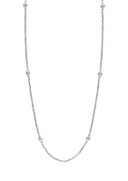 Diamond Station Necklace in Sterling Silver