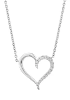 1/8 ct. t.w. Diamond Heart Necklace in Sterling Silver