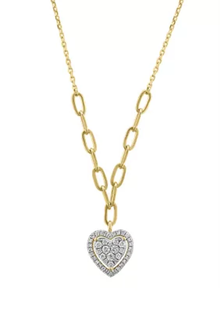 1/4 ct. t.w. Diamond Heart Pendant Necklace in 14K Yellow Gold 