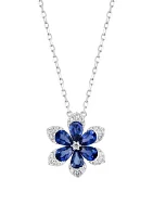 1/5 ct. t.w. Diamond and 1.71 ct. t.w. Sapphire Necklace in 14K White Gold 