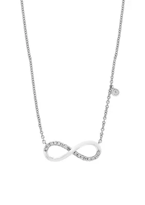 Sterling Silver Diamond Infinity Pendant Necklace 