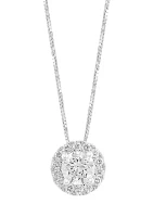 14K White Gold Lab Grown Diamond Pendant (with 1/2 ct. t.w. Center Size