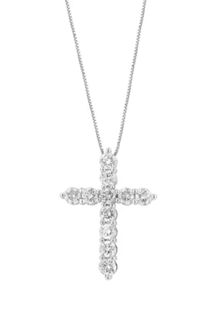 Lab Created 14K White Lab Grown Diamond Pendant Necklace