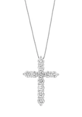 Lab Created 14K White Lab Grown Diamond Pendant Necklace