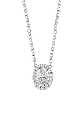 14K White Gold Lab Grown Diamond Pendant Necklace