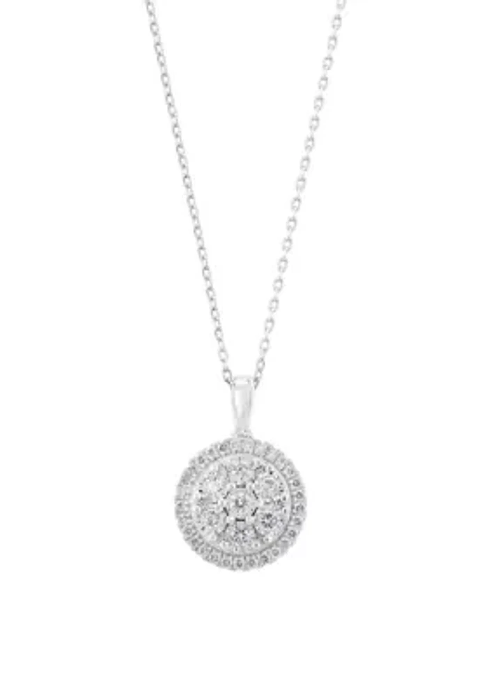 Silver Lab Grown Diamond Necklace 