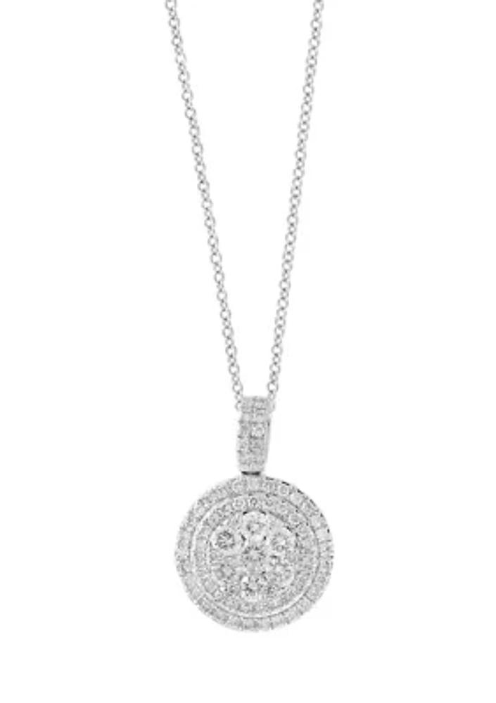 Lab Grown Diamond Pendant Necklace in Sterling Silver