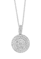 Lab Grown Diamond Pendant Necklace in Sterling Silver