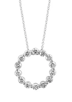 1.45 ct. t.w. Lab Grown Diamonds Circle Pendant Necklace in 14K White Gold