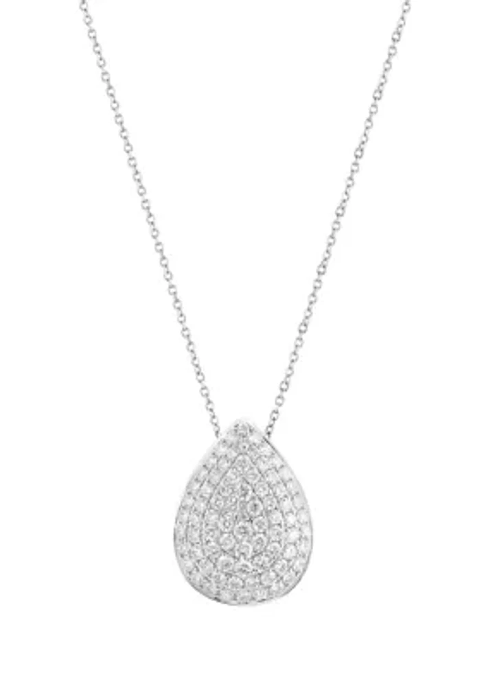 1.9 ct. t.w. Lab Grown Diamond Teardrop Pendant Necklace in 14K White Gold