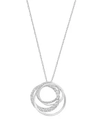 Lab Grown Diamond Circle Pendant Necklace in 14K White Gold