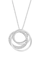 Lab Grown Diamond Circle Pendant Necklace in 14K White Gold