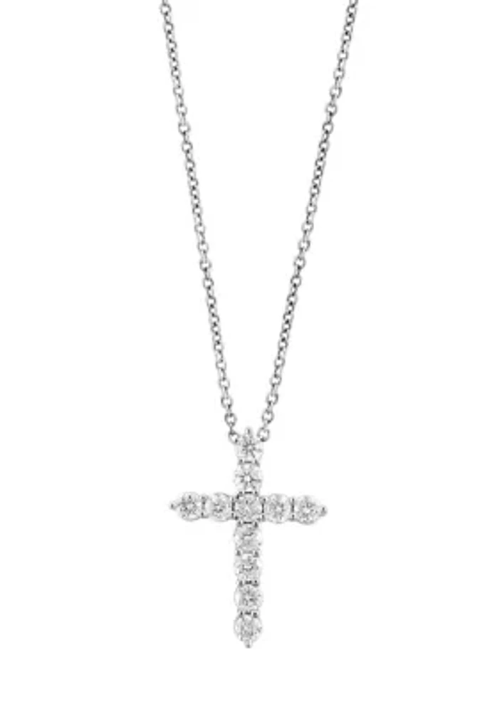 3/4 ct. t.w. Diamond Cross Pendant Necklace