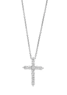 3/4 ct. t.w. Diamond Cross Pendant Necklace