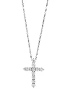 3/4 ct. t.w. Diamond Cross Pendant Necklace