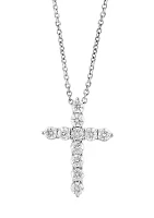 3/4 ct. t.w. Diamond Cross Pendant Necklace