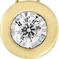 1/5 ct. t.w. Diamond Bezel Illusion Pendant Necklace in 14K Yellow Gold