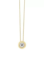 1/5 ct. t.w. Diamond Bezel Illusion Pendant Necklace in 14K Yellow Gold