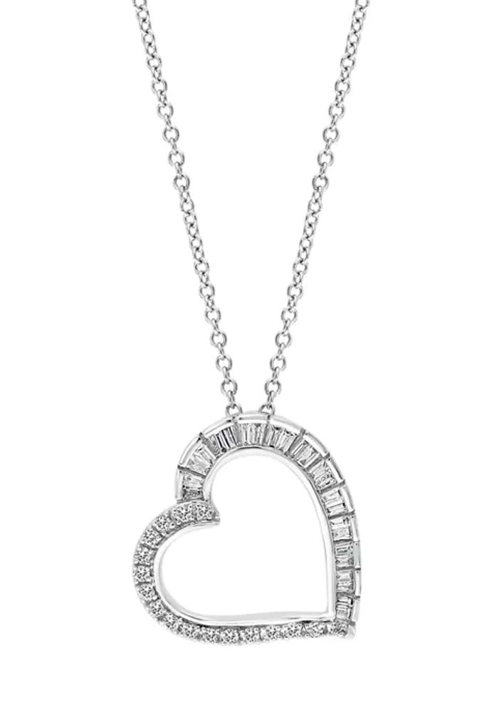 Diamond Heart Necklace 1 ct tw Round-cut 14K Yellow Gold