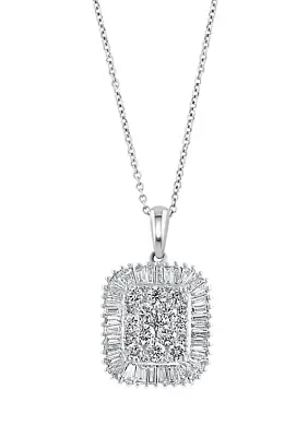 1 ct. t.w. Diamond Pendant Necklace in 14K White Gold 