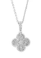 1/4 ct. t.w. Diamond Clover Pendant Necklace in Sterling Silver