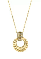 1/4 ct. t.w. Diamond Doorknocker Pendant Necklace in 14K Yellow Gold