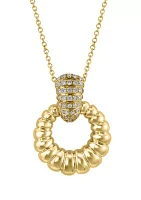 1/4 ct. t.w. Diamond Doorknocker Pendant Necklace in 14K Yellow Gold