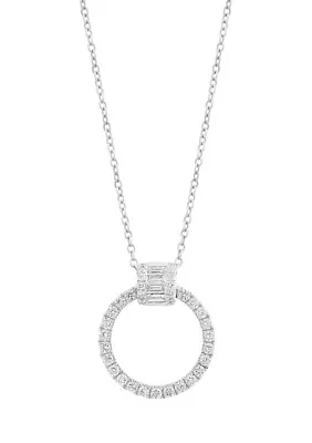 14K White Gold Diamond Pendant