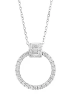 14K White Gold Diamond Pendant
