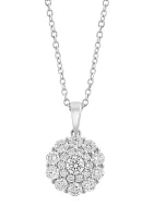 14K White Gold Diamond Pendant 